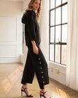 JOH |Farrah Stretch French Scuba Pearl Pant with Glitter