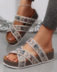 Caroline Strappy Hollowed Platform Slippers