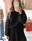Cozy Knit Sweater & Pleated Skirt Set