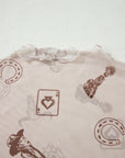 Western & Leopard Mesh Short Sleeve Top