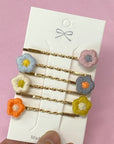 Floral Dream Yarn Flower Bobby Pins – Set of 6