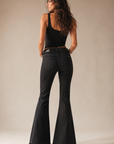 GJG Denim Midnight Rodeo Rhinestone Flare Jeans — Black