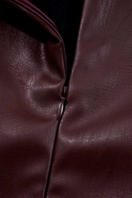 Vegan Leather Sleeveless Mini Dress