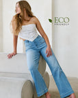 Artemis Vintage |ECO Friendly Front Pocket Detail High Rise Flare Jeans - My Pampered Life Seattle