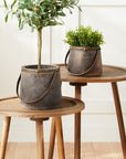 Rattan Wood Accent Table (Set of 3)