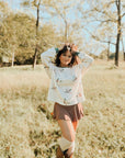 Mallard Duck Corded Knit Crew Neck Pullover Top