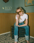 Artemis Vintage |ECO Friendly Seraphina Cuff Detailing Straight Leg Jeans - My Pampered Life Seattle
