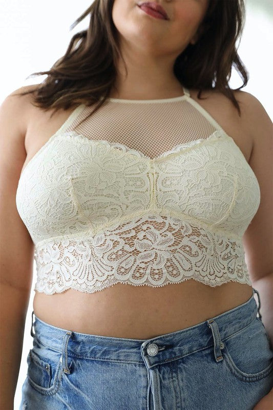 Plus Size High Neck Lace Racerback Bralette – My Pampered Life Seattle