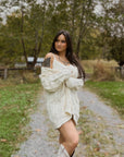 Cable Knit Open Front Cardigan