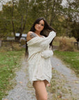 Cable Knit Open Front Cardigan