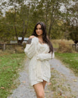 Cable Knit Open Front Cardigan