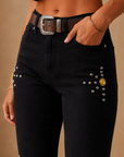 GJG Denim Desert Halo Studded Bell Bottom Jeans