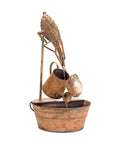 Rustic Metal Fountain with Duck and Watering Can 33"H