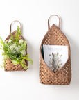Woven Bamboo Basket Wall Pocket (Set of 2)