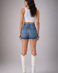 GJG Denim Easy Rider High-Rise Shorts — Light Stone Wash