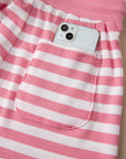 Stripe Puff Sleeve T-Shirt & Drawstring Shorts Set