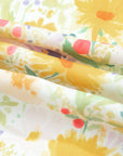Floral Denim Tie Strap High Waist Maxi Dress