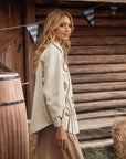 Women's Floral Print Long Sleeve Shirt Jacket – Versatile Oversized Button-Up Top