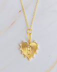Clip Hanging Initial Heart Necklace