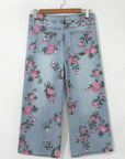 Plus Size Floral Ankle Length Loose Jeans