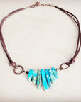 Regalite Slab Necklace with Leather Closure 252j
