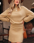 Cozy Knit Sweater & Pleated Skirt Set
