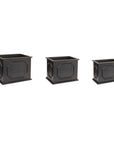 Wooden Box Planter (Set of 3); Black