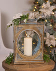 Ornate Distressed Metal Lantern 17.5"H