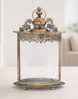 Ornate Distressed Metal Lantern 13"H