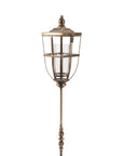 Distressed Metal Lantern Post with Glass Insert 48"H