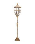 Distressed Metal Lantern Post with Glass Insert 36"H