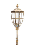 Distressed Metal Lantern Post with Glass Insert 36"H