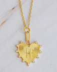 Clip Hanging Initial Heart Necklace