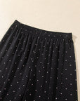 Black Polka Dot Button-Front Pajama Set