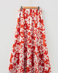Floral Western High Split Maxi Skirt