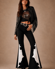 GJG Denim Rockstar Rouge Flare Jeans — White Crocodile