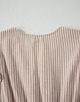 Stripe Flutter Sleeve Buttoned V-Neck Maxi Dress