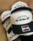 Born To Be A Stay At Home Wife - Black Vintage Trucker Hat - My Pampered Life Seattle