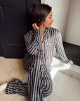 Black Stripe Bamboo Pajama Set - My Pampered Life Seattle
