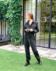 AMELIA Recycled Travel Jumpsuit in Black