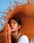 AMORA Oversized Woven Straw Hat in Burnt Caramel - My Pampered Life Seattle