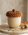 Acorn Sculpture Candle – Hand-Poured Soy Wax | Rustic Fall Decor