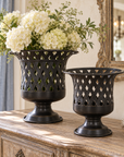 Park Hill Woven Metal Classic Urns, Set of 2