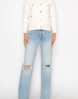 Artemis Vintage Tummy-Control High-Rise Relaxed Straight-Leg Jeans – Light Wash