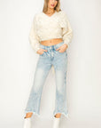 Artemis Vintage Serena Plus-Size High-Rise Cropped Flare Jeans – Light Wash