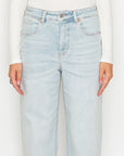 Artemis Vintage Tummy Control High Rise Modal Straight Jeans in Light Wash