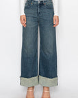 Artemis Vintage Elise Tummy Control High Rise Cuffed Wide Leg Jeans