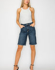 Artemis Vintage Celeste High-Rise Bermuda Denim Shorts – Dark Wash