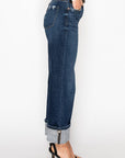 Artemis Vintage Noelle High-Rise Cuffed Straight-Leg Jeans – Dark Wash