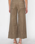 Artemis Vintage High Rise Slim Crop Palazzo Jeans in Taupe
